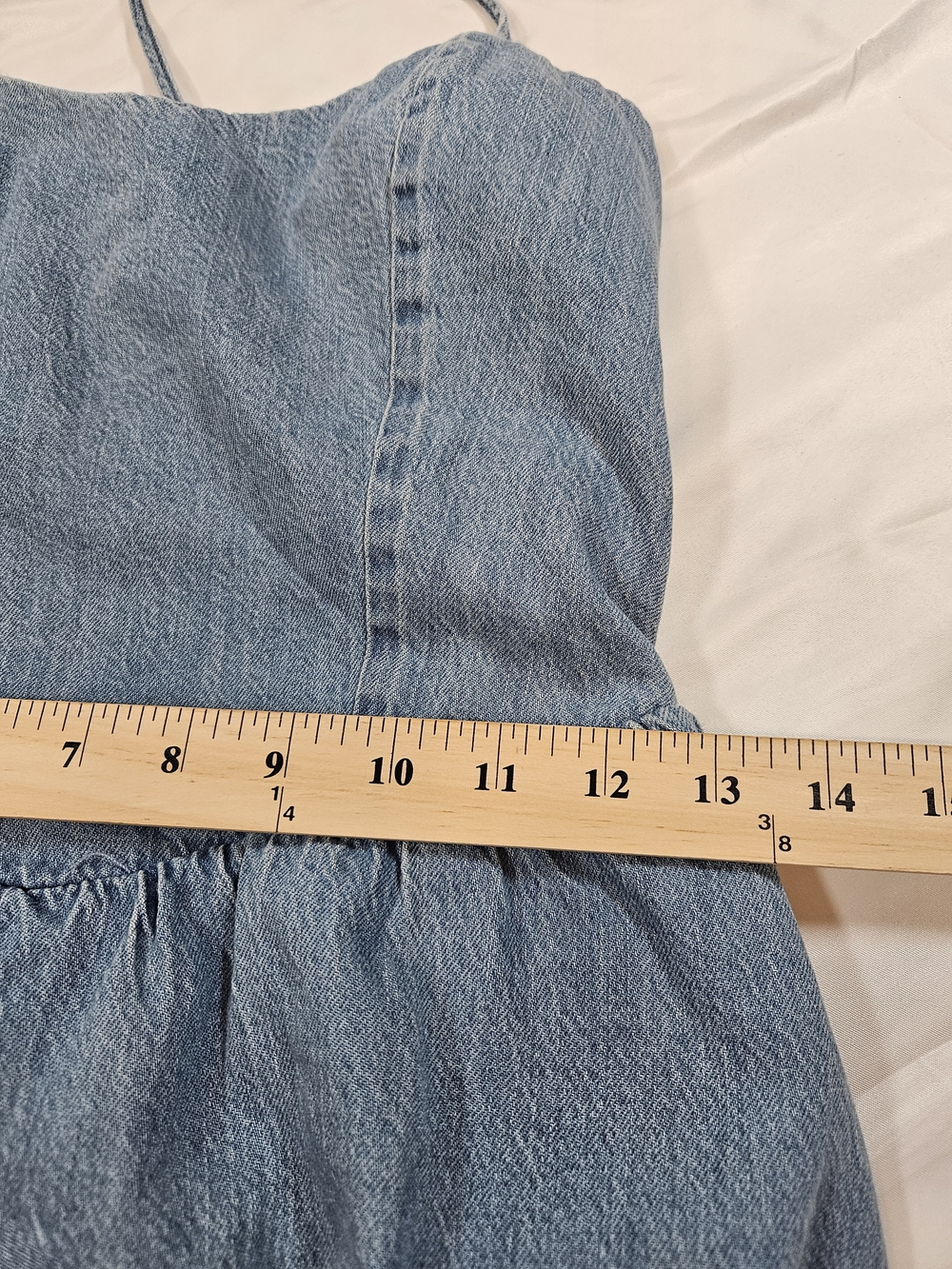 Hollister Light Blue Cotton Blend Mini Dress with Spaghetti Straps Y2k Indie - Picture 6 of 8